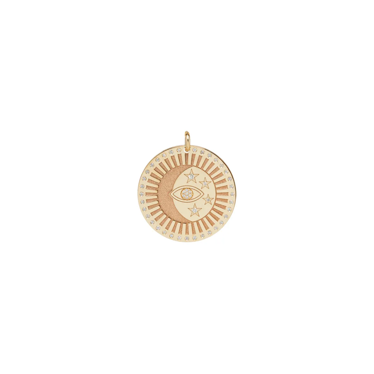 14k Single Large Celestial Protection Medallion Charm