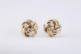 14k Two-Tone Gold Knot Earrings (4.20g.)