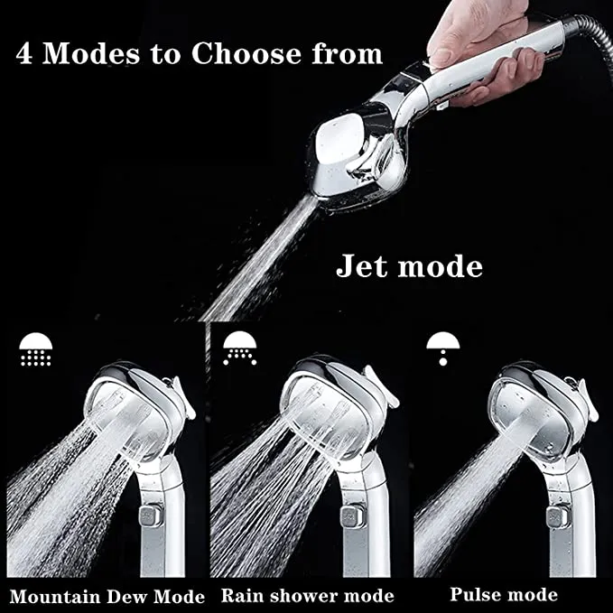 4 Modes Adjustable Pressurized Shower Head