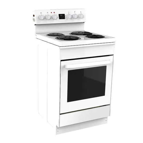 600mm Freestanding Stove, Radiant Coil Cooktop, 4 Function Electric Oven, White FS60WR4