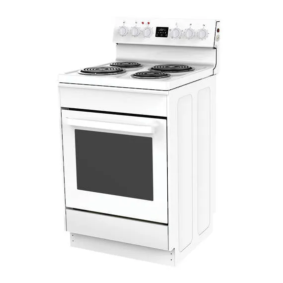 600mm Freestanding Stove, Radiant Coil Cooktop, 4 Function Electric Oven, White FS60WR4