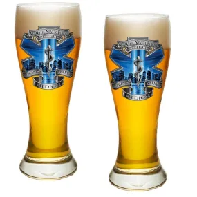 9/11 EMS Blue Skies Pilsner Glass Set