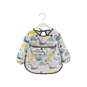 Baby Long Sleeve Apron Smock Bib Happy Dinosaurs