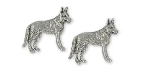 Belgian Malinois Jewelry Sterling Silver Handmade Belgian Malinois Cufflinks  BMA1-CL