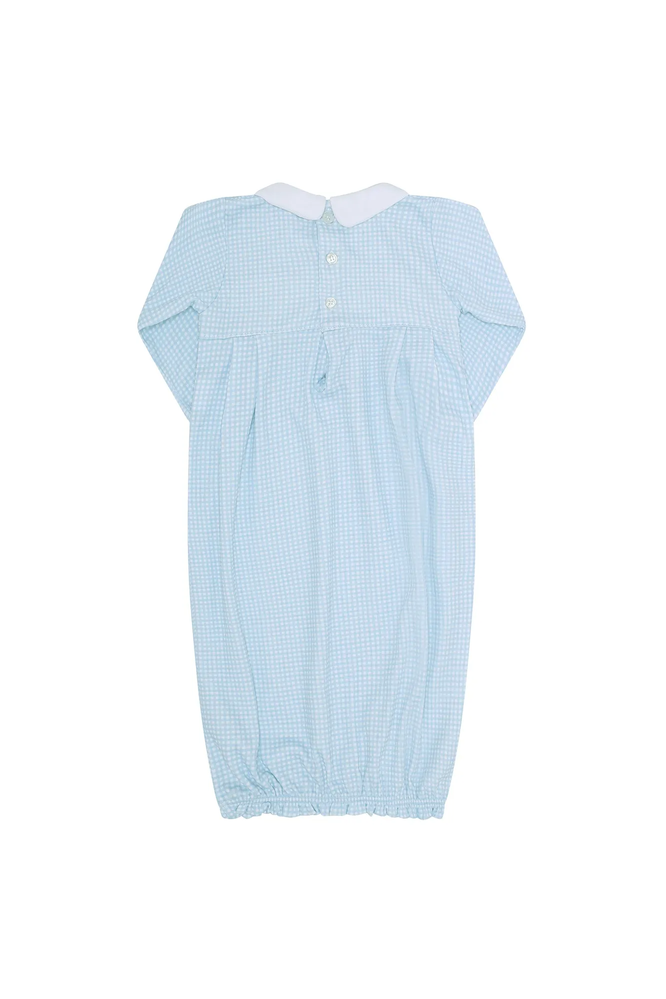 Blue Gingham Smocked Gown