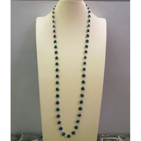 Blue Sapphire & Emerald Jeweled Chain Necklace