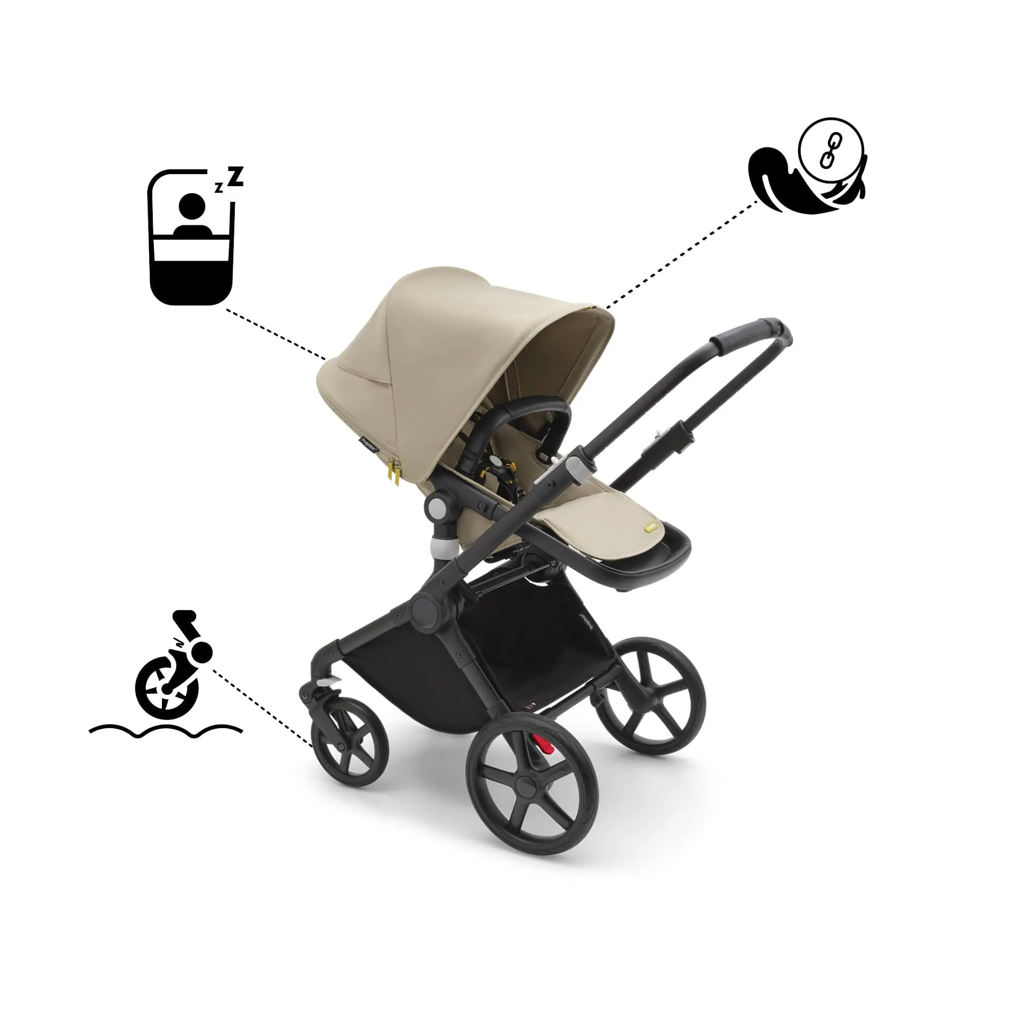 Bugaboo Fox Cub Complete - Black/Desert Beige/Desert Beige