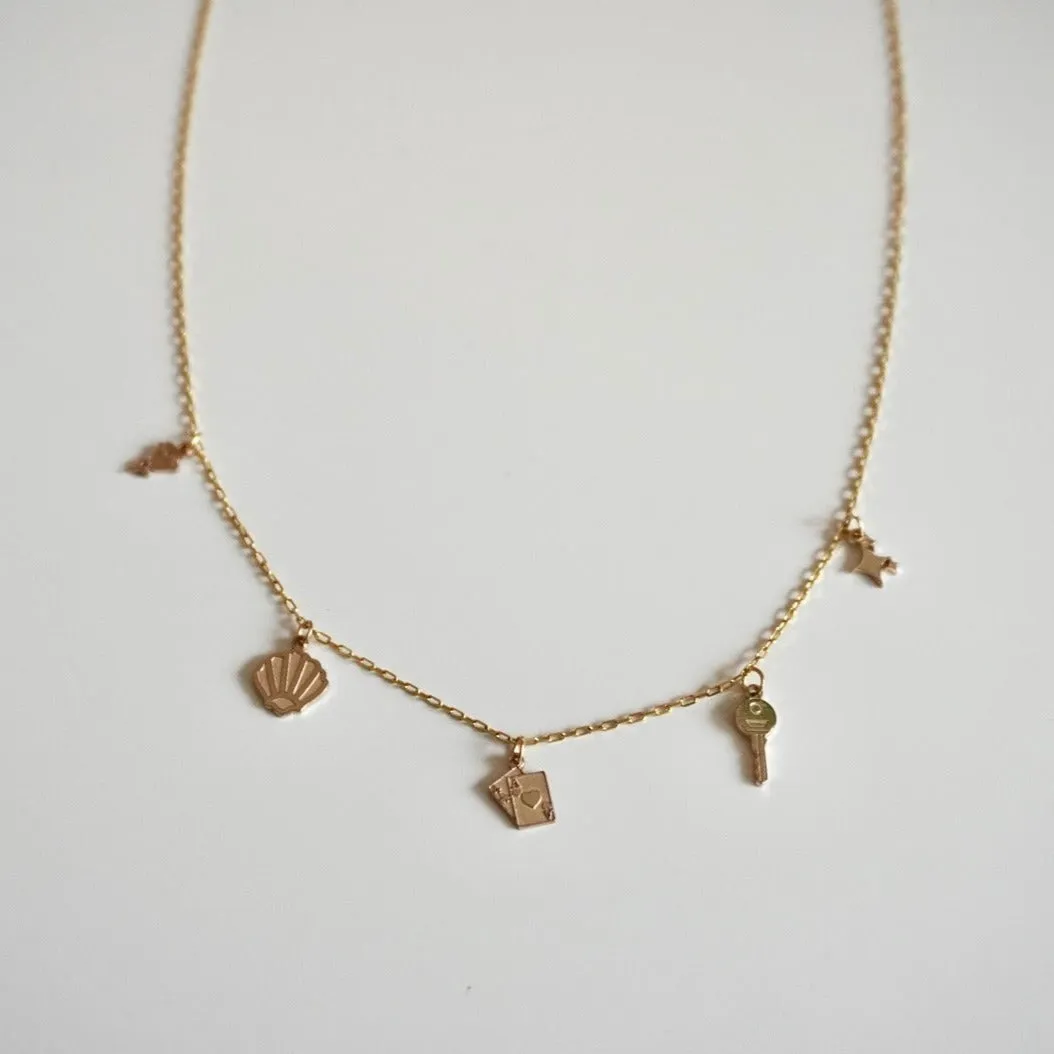 Build Your Own Six Charm Necklace | 10k Yellow Gold