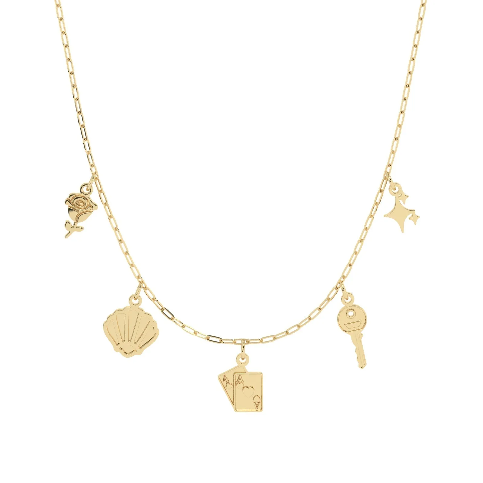 Build Your Own Six Charm Necklace | 10k Yellow Gold