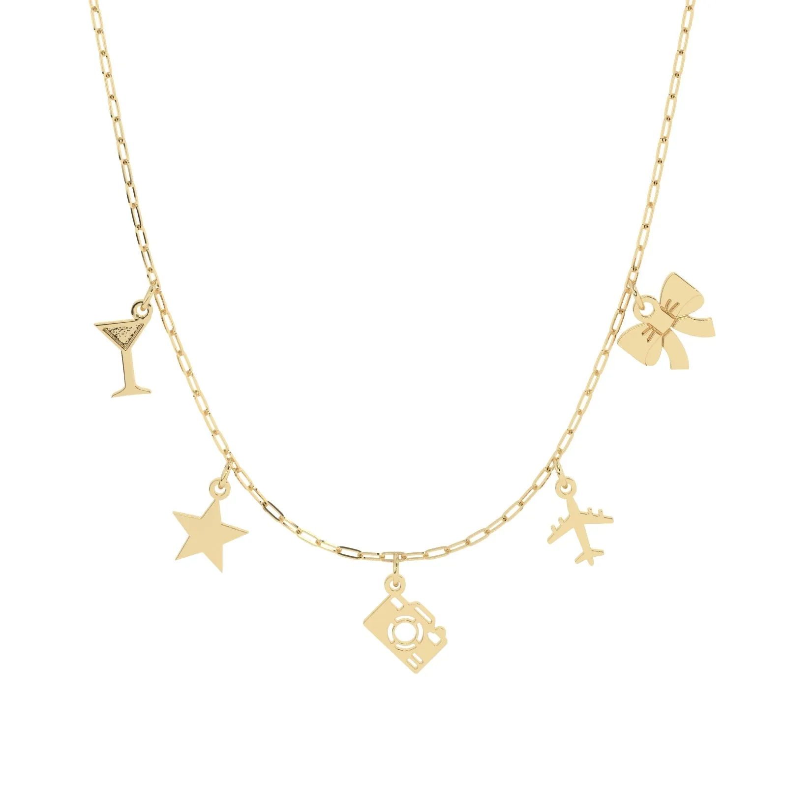 Build Your Own Six Charm Necklace | 10k Yellow Gold