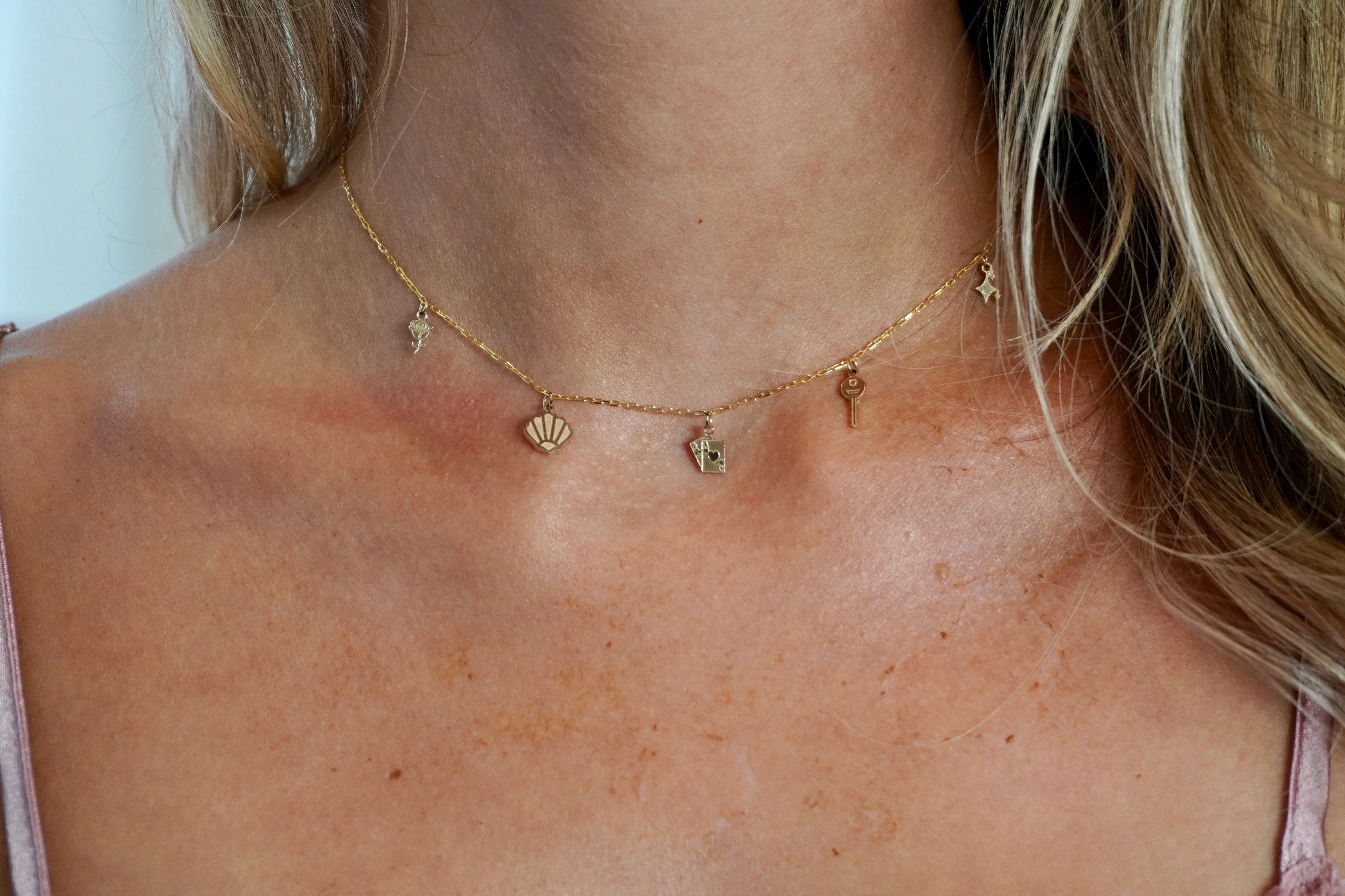 Build Your Own Six Charm Necklace | 10k Yellow Gold