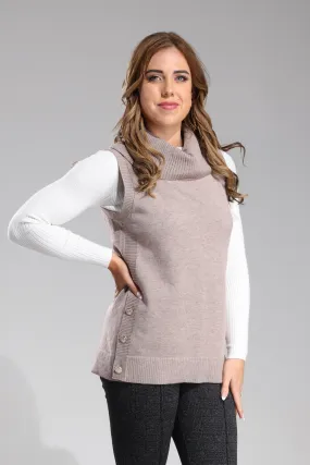 Cowl neck Luxe Knitwear Vest | Fawn Marle | 7320ZZ