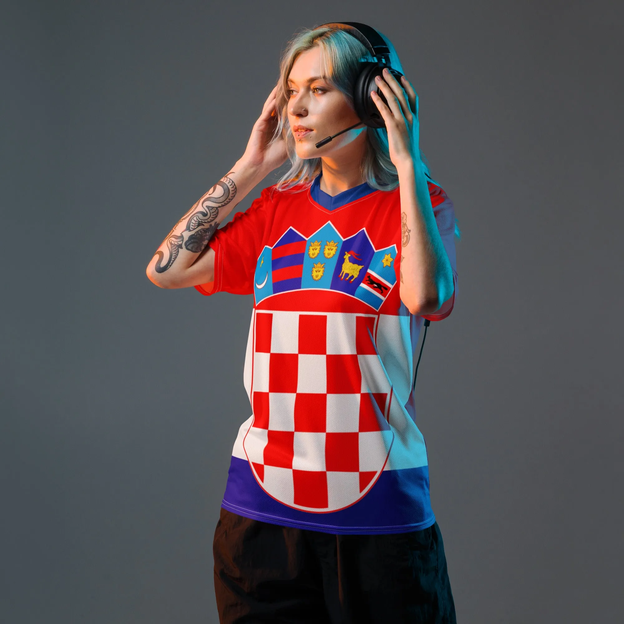 Croatia Flag Sports Jersey T-shirt Sizes 2XS - 6XL