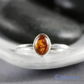 Dainty Oval Baltic Amber Promise Ring | Moonkist Designs