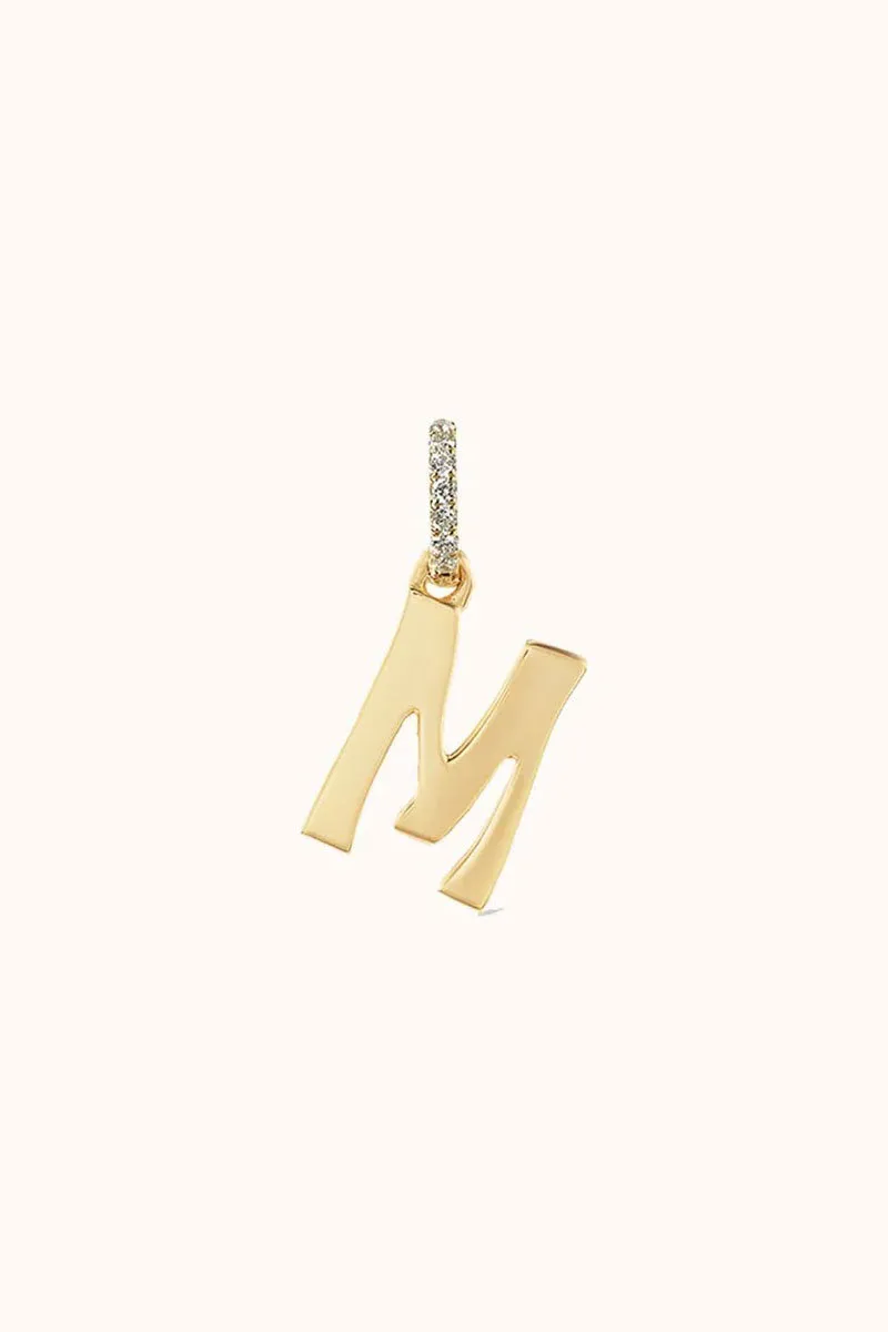 Initial Diamond Charm - Yellow Gold