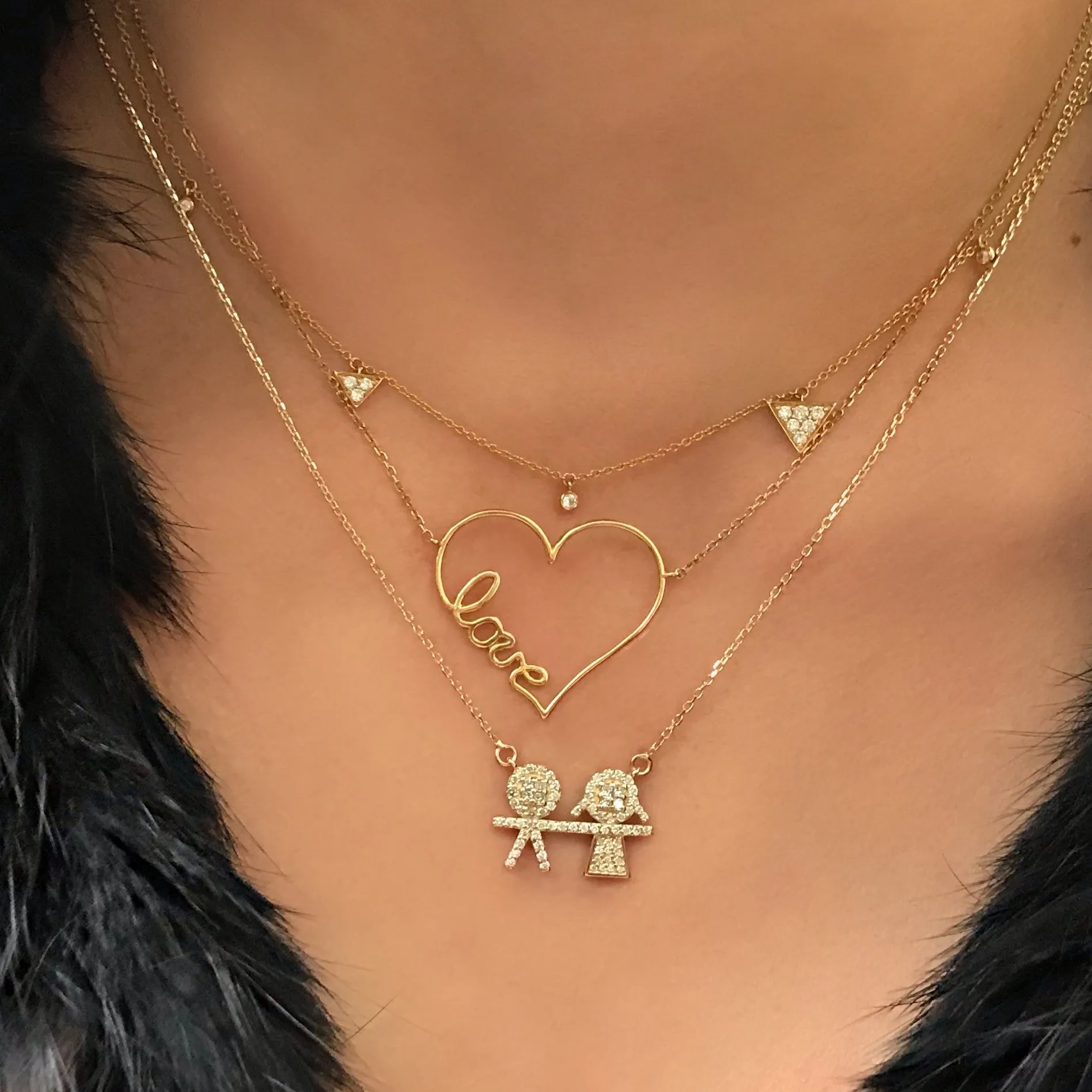 Kids Diamond Charms Necklace