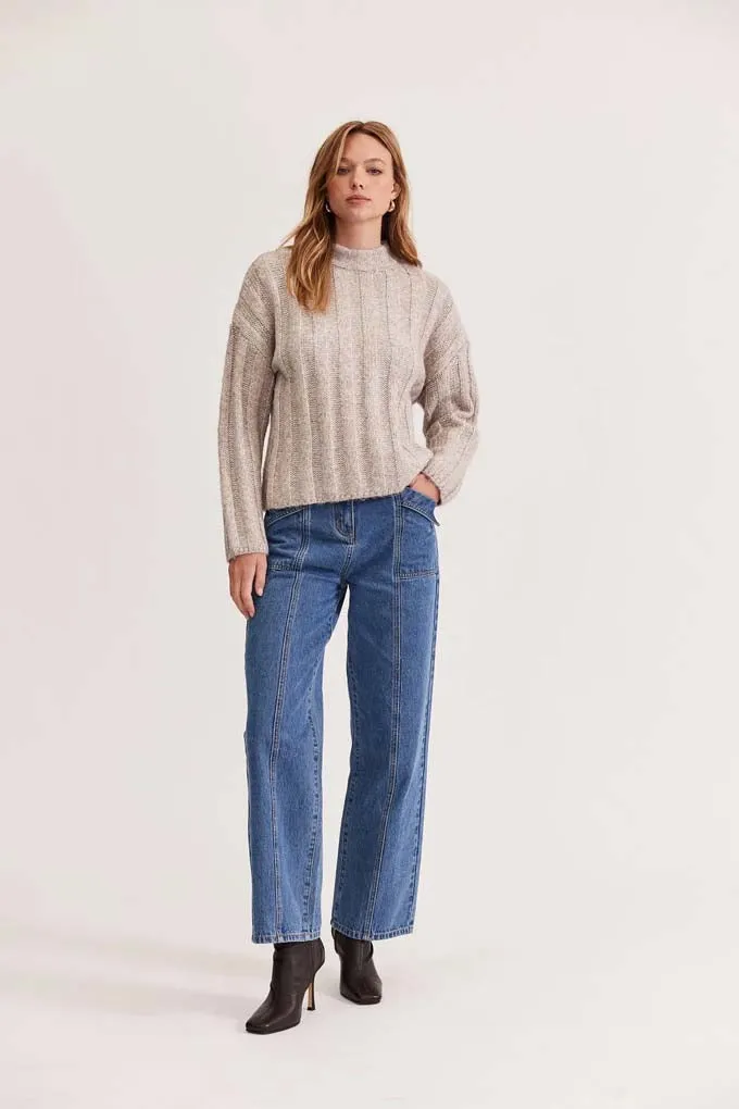 Maja Ribbed Jumper | Oat/Marle