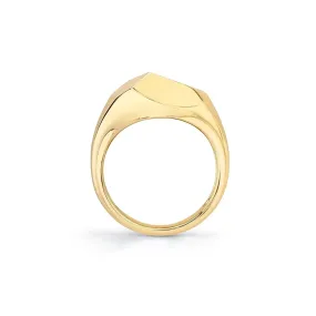 Michael M 14Karat Yellow Gold Geometric Signet Ring SZ 6.5