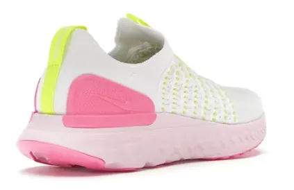 Nike React Phantom Run Flyknit 2 White Volt Pink Glow Women's