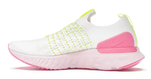 Nike React Phantom Run Flyknit 2 White Volt Pink Glow Women's