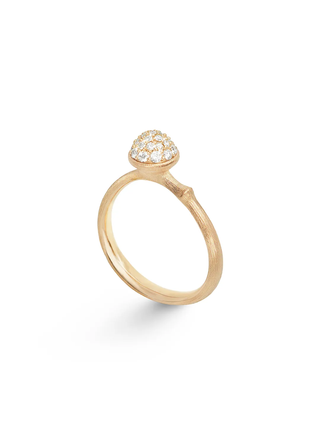 Ole Lynggaard Lotus 18KYG Small Pavé Diamond Ring