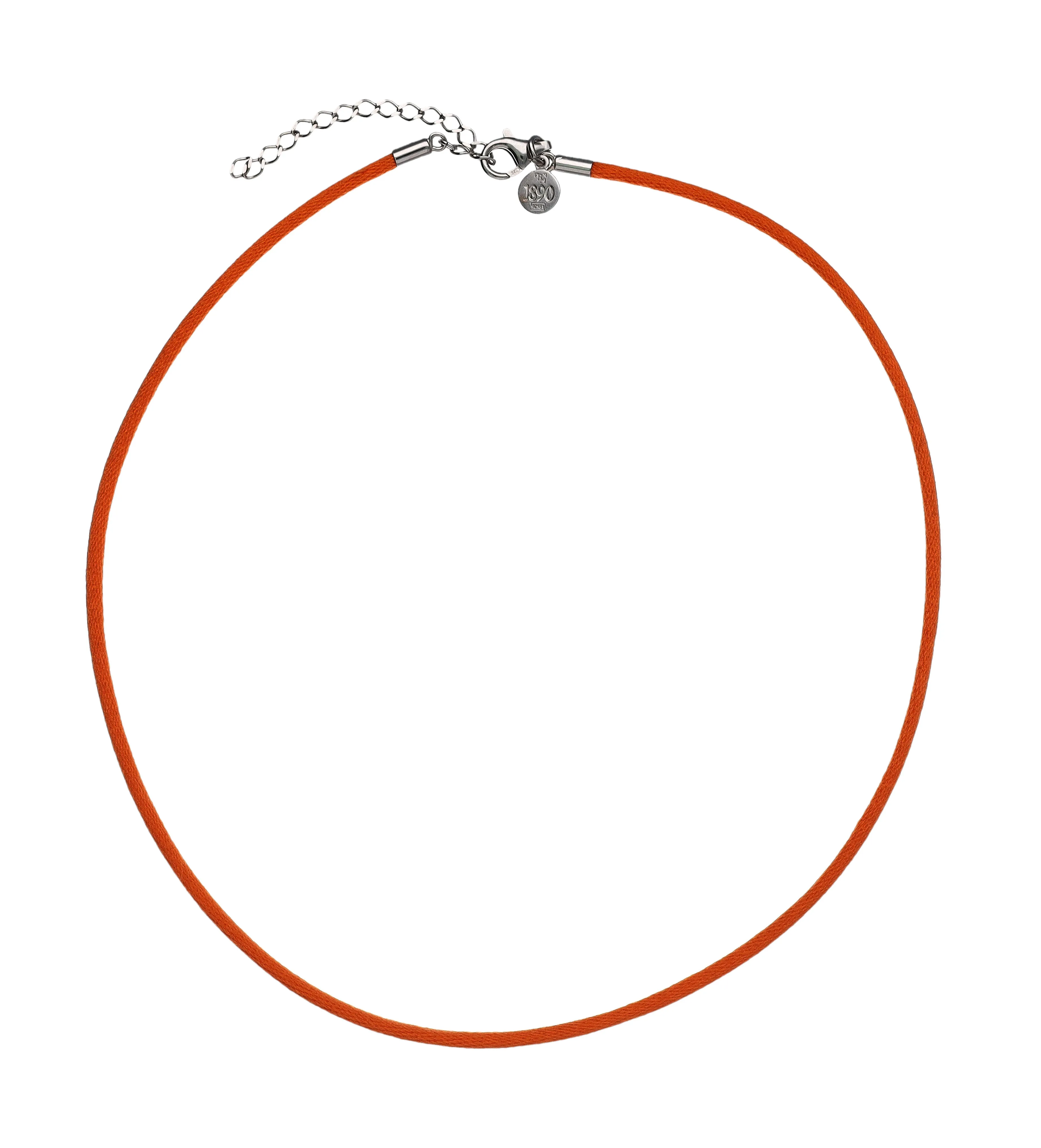 Orange Cord with Rhodium Plated Endings, 15.7 Length, Cadenas Collection