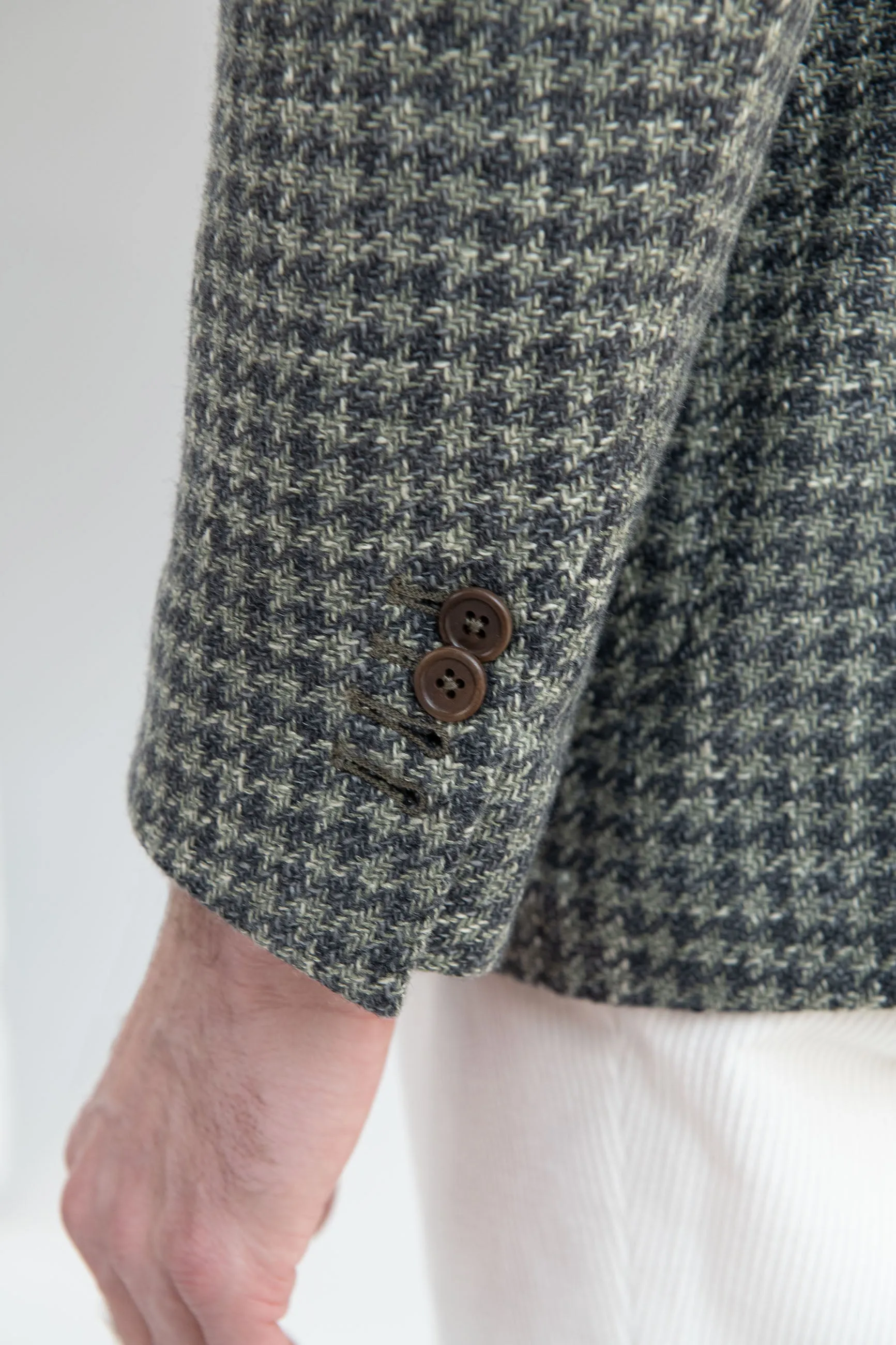 Sage houndstooth jacket - Made in Italy