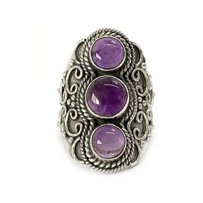 Shari Amethyst Bohemian Style Ring