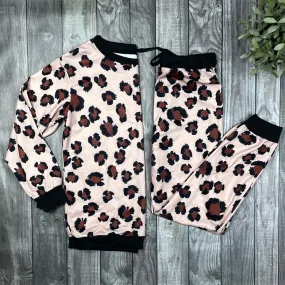 SIZE S: STAND GUARD LEOPARD LONGE SET - PINK