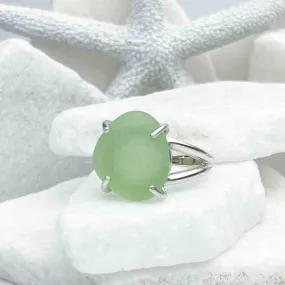 Splendid Seafoam Sea Glass Ring in Sterling Silver Size 9 | #1808