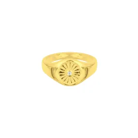 SUNBEAM SIGNET RING GOLD