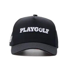 TOUR PRO PlayGolf Golf Hat in Black with Curved Brim