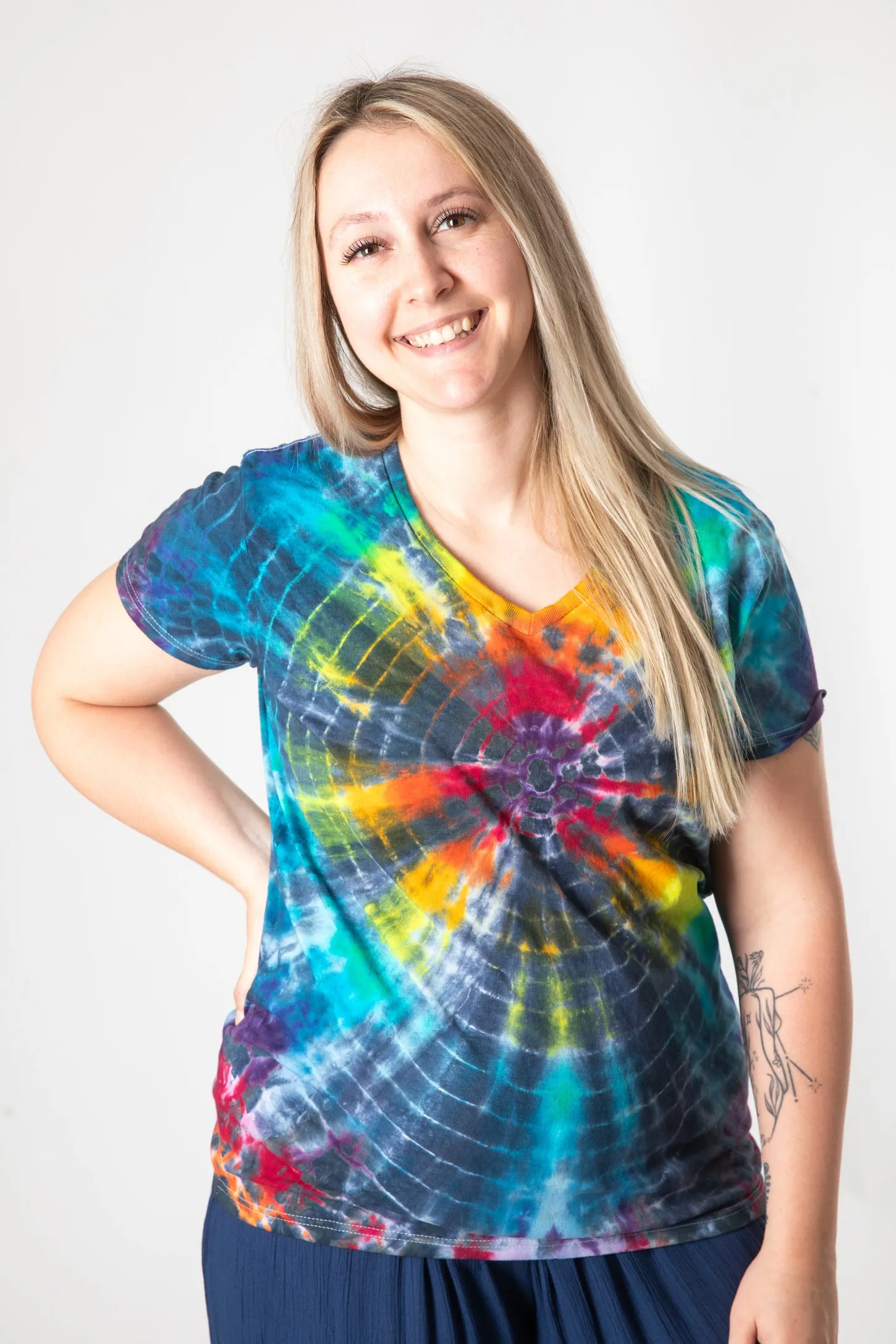 V-Neck Women's Tie Dye T-Shirt