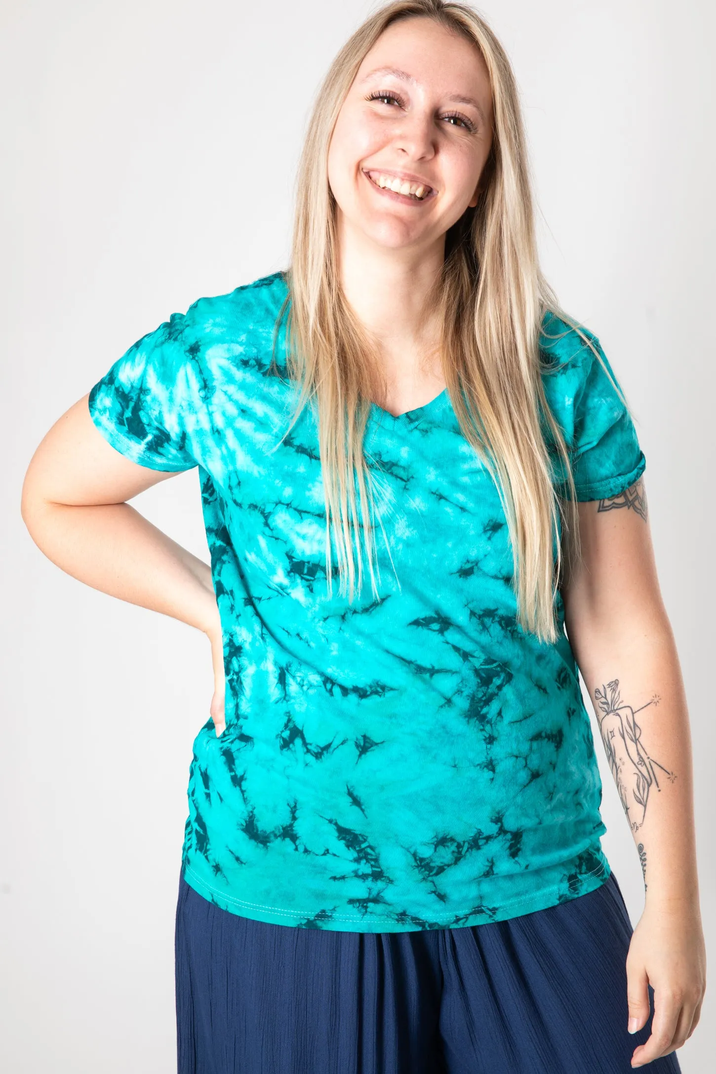 V-Neck Women's Tie Dye T-Shirt